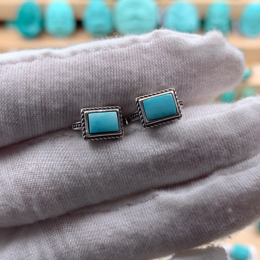 绿松石珠宝奇石银S925镶嵌