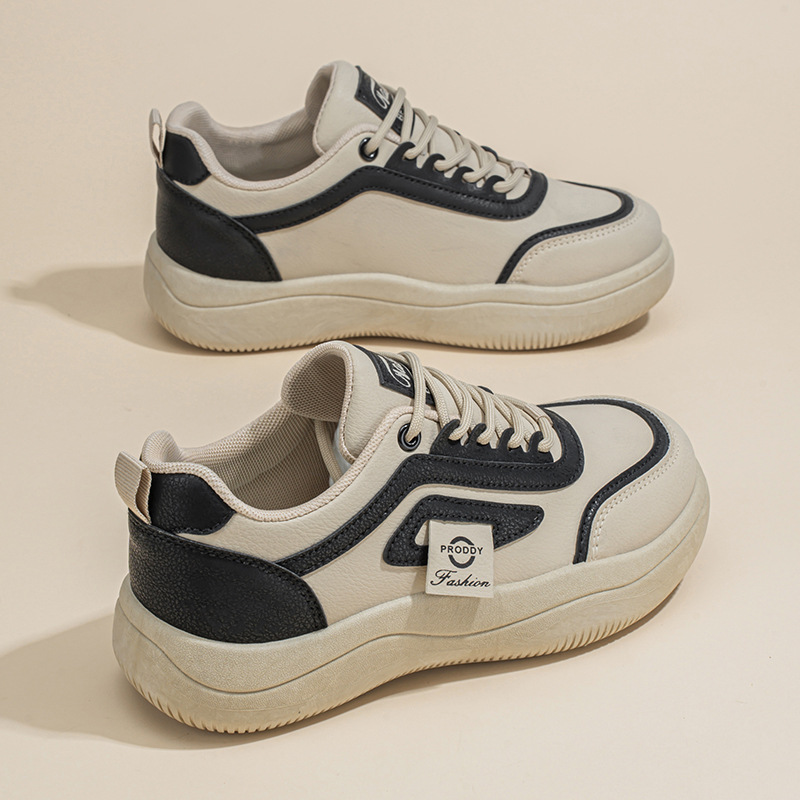 小白鞋女鞋2025新款春夏季透气百搭时尚休闲运动鞋子厚底学生板鞋