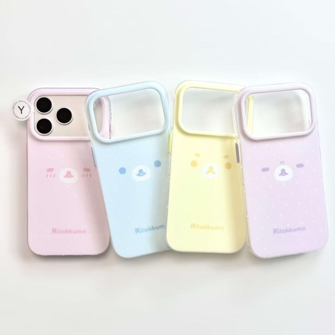 磨砂壳•ins风简约纯色轻松熊IMD双层手机壳防摔适用iPhone17pro