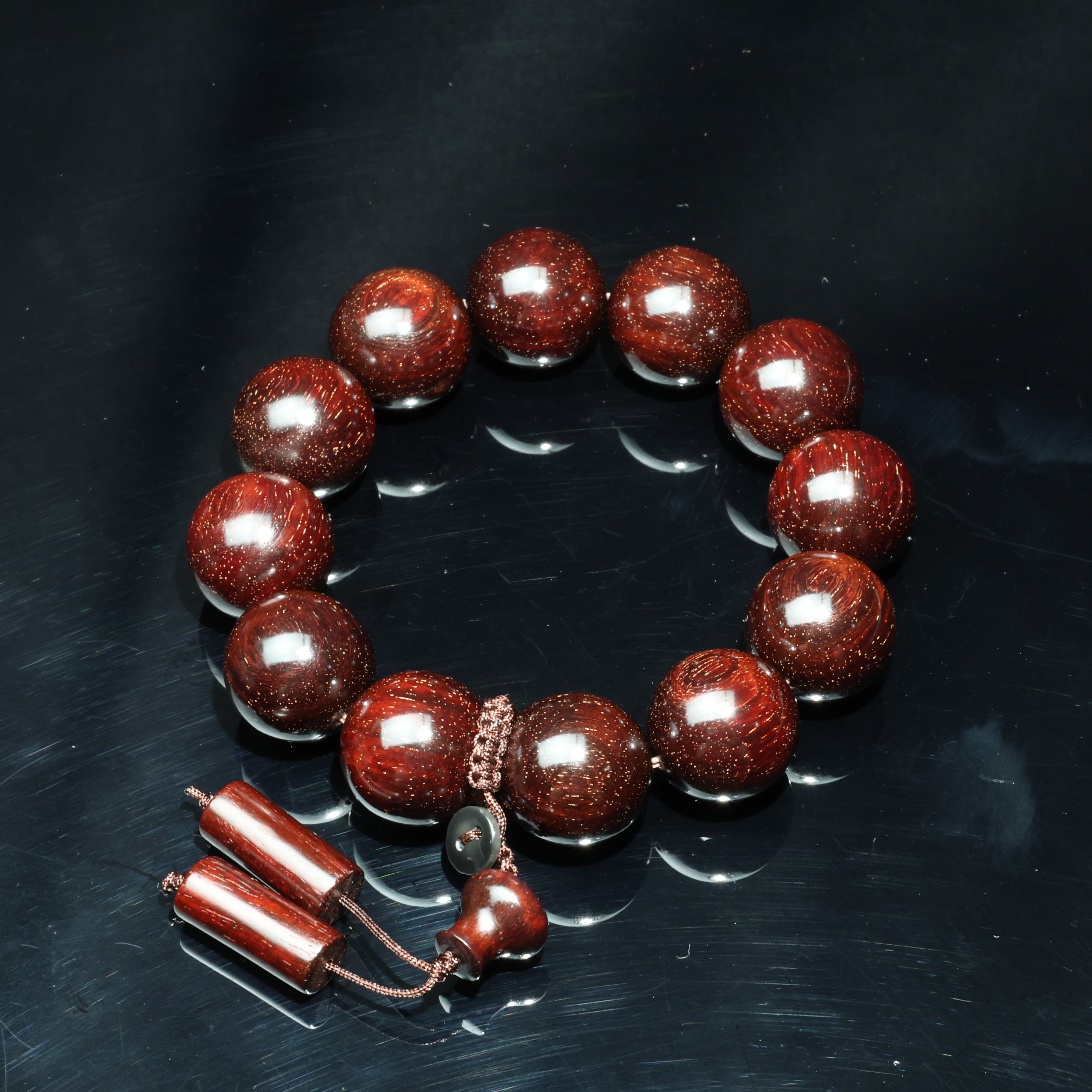 【白海波甄选】小叶紫檀爆星圆珠20mm单圈手串 QM023