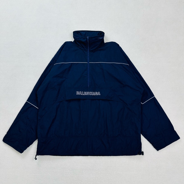 99新 Balenciaga/巴黎世家 刺绣logo半拉链冲锋夹克/44.48/WL1708
