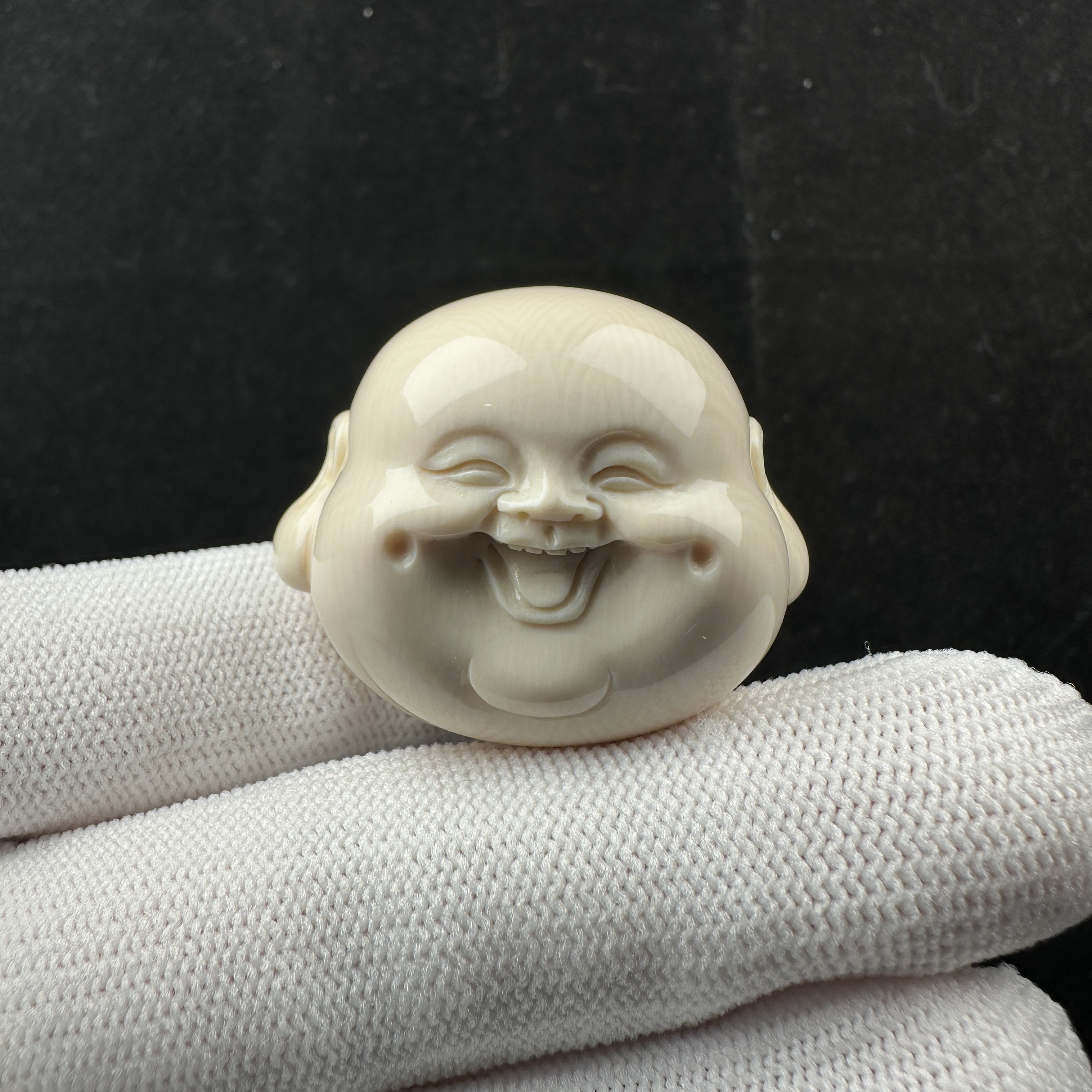 H7200天然猛犸 弥勒头36*28.8mm一物一图 假一罚十