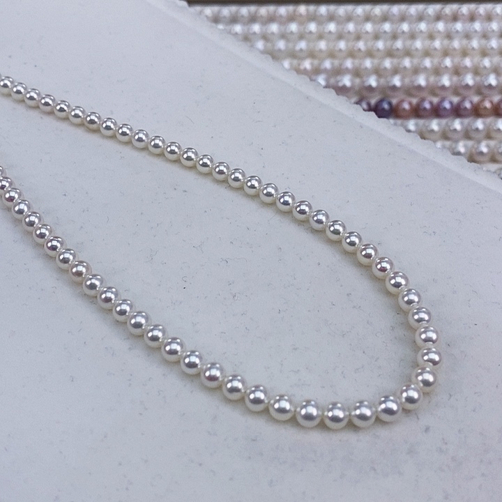 淡水珍珠银S925镶嵌颈饰5-5.5.极强光正圆无暇