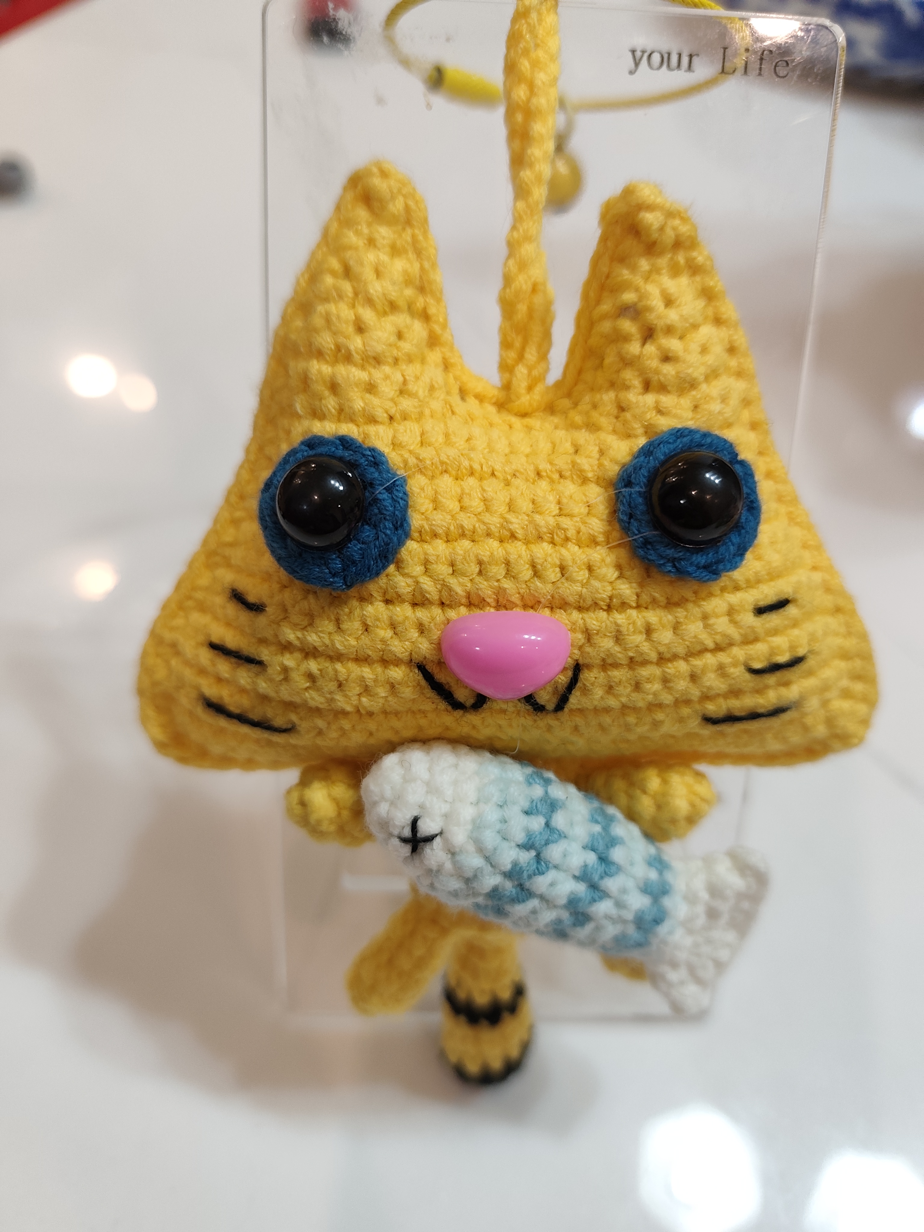 大脸猫手工钩织diy自制创意玩偶挂件钥匙扣成品送女友闺蜜