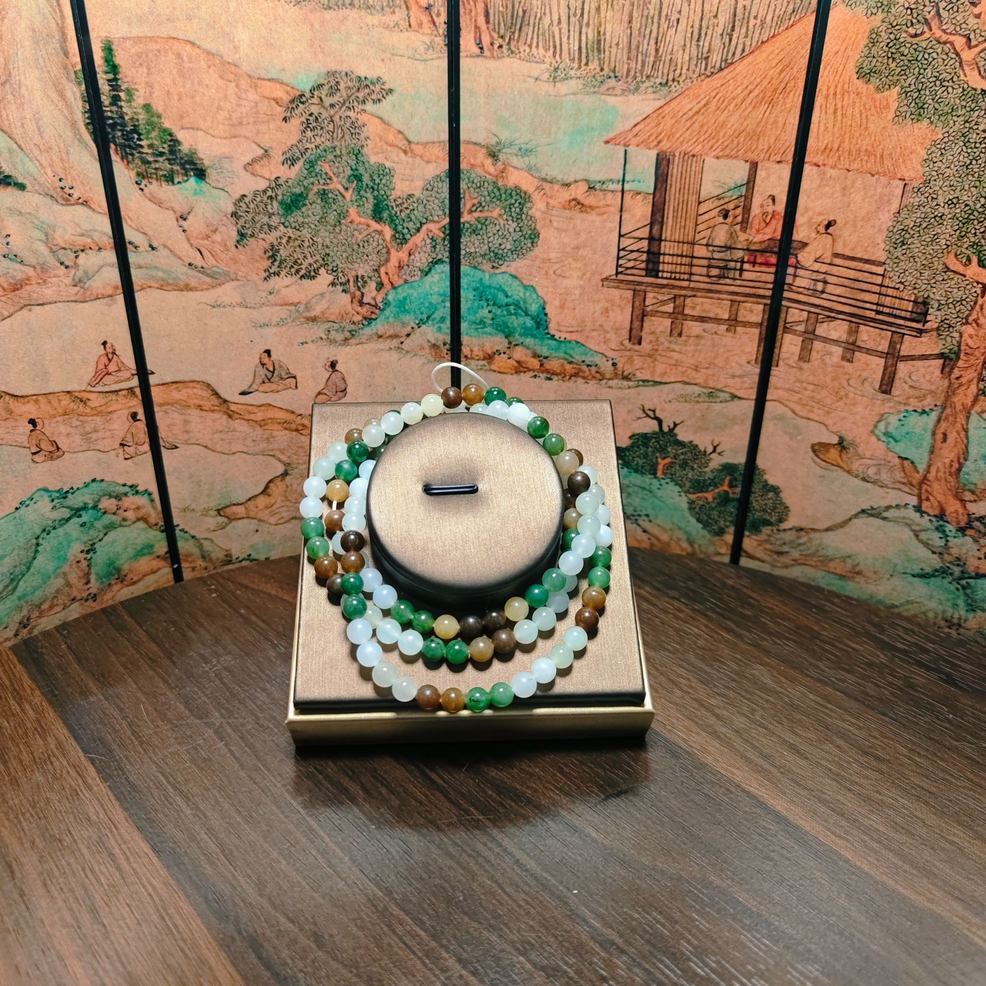 X和田玉多宝圆珠项链4489