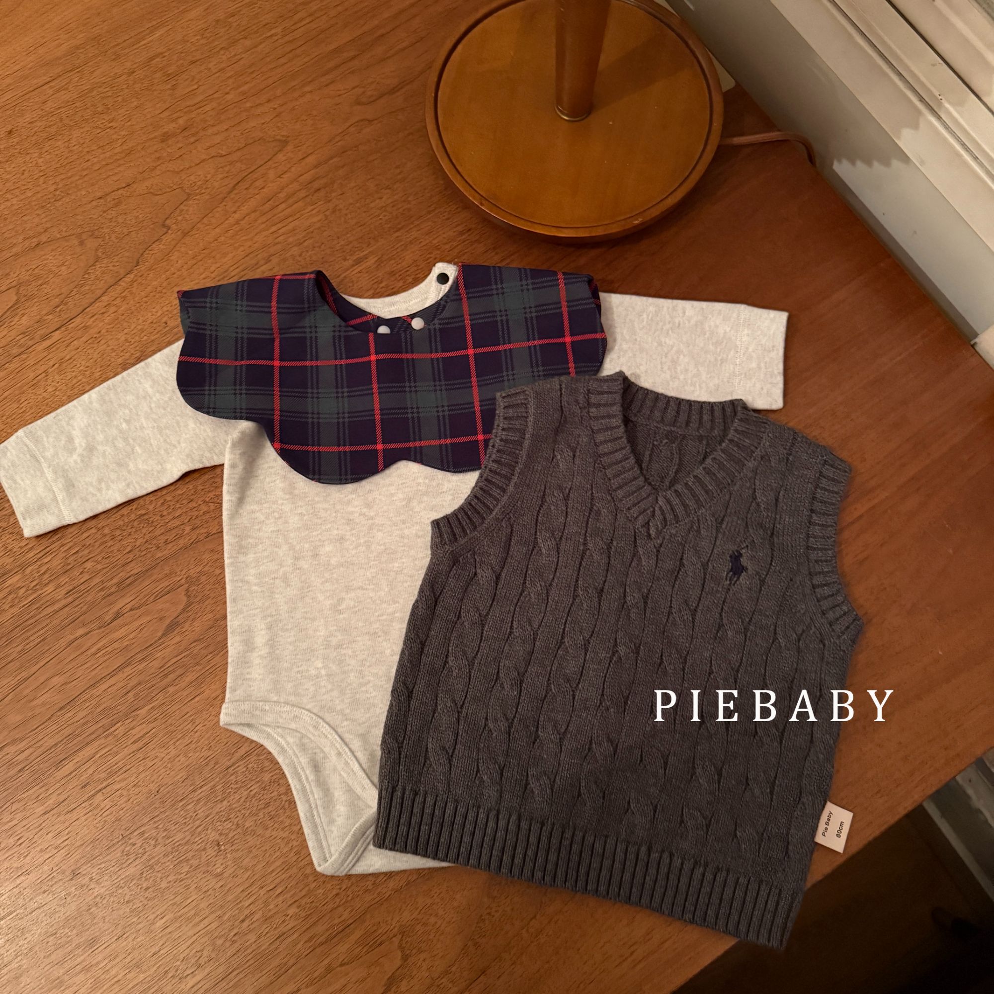 Pie baby-老钱风宝宝马甲秋冬款针织毛衣背心婴童ins麻花保暖坎肩