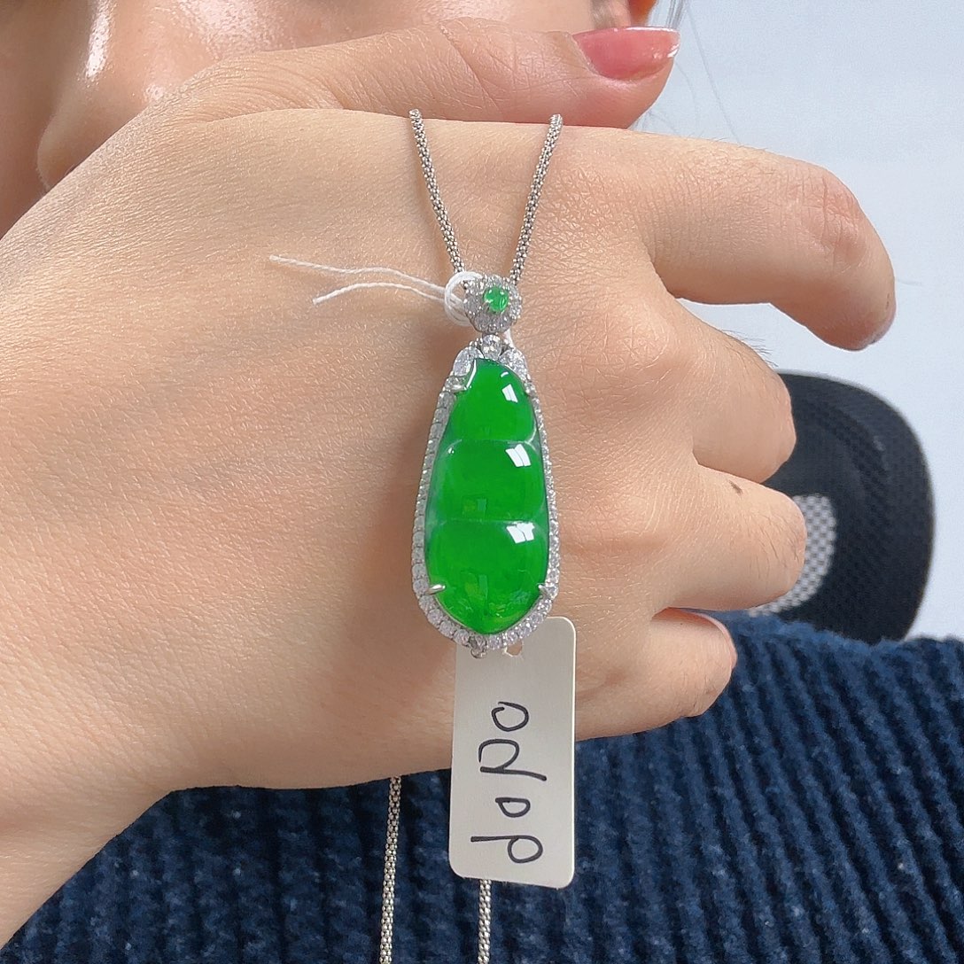 翡翠银S925镶嵌吊坠(不含链)