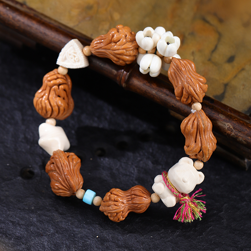 猛犸小熊花生DIY单圈手串-多样性发其一