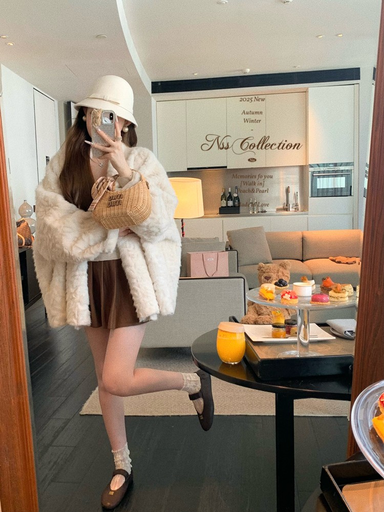 2025新款皮草冬季懒慵宽松韩版皮毛一体大衣水貂毛廓形毛毛外套女