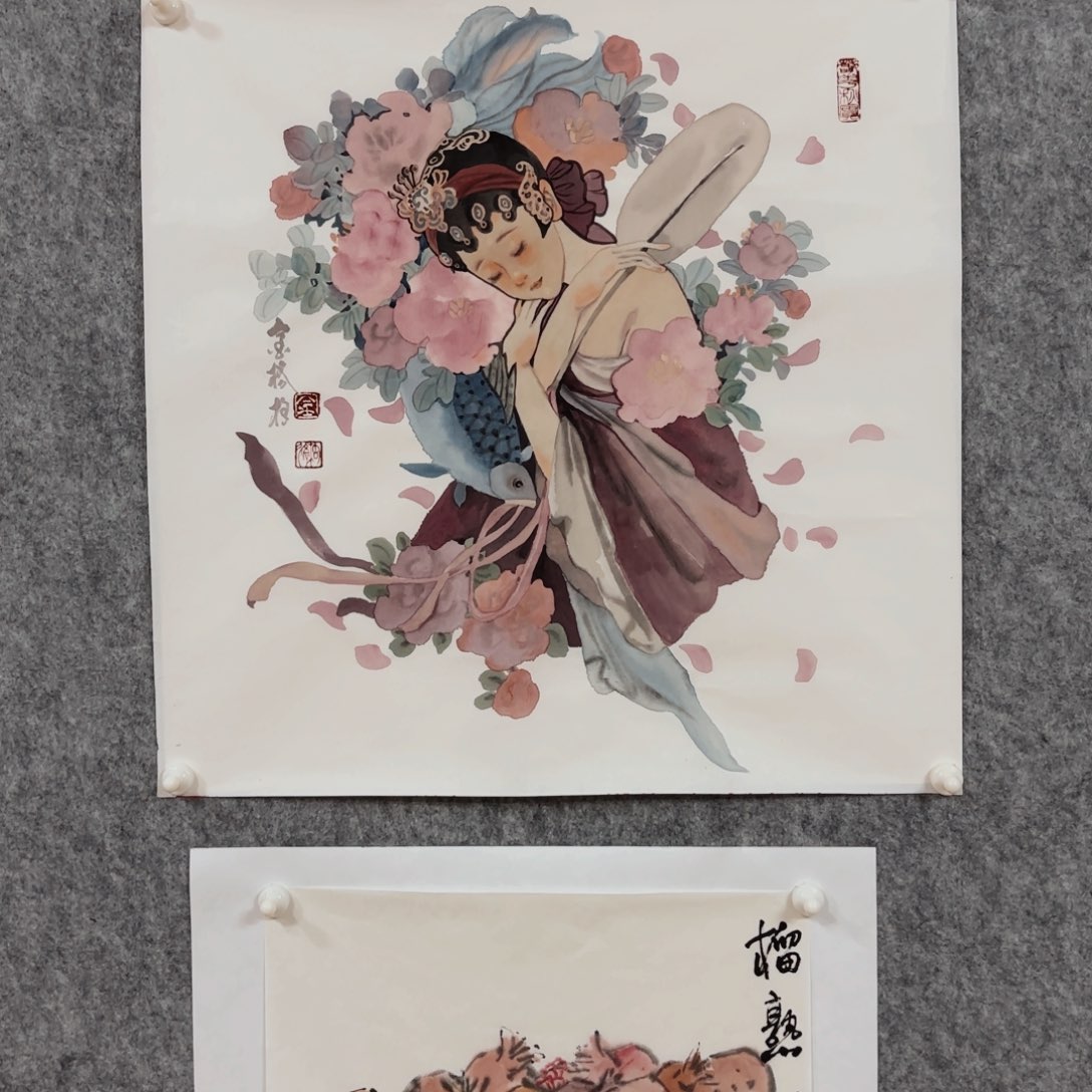 国画墨*金格格国画视频合影