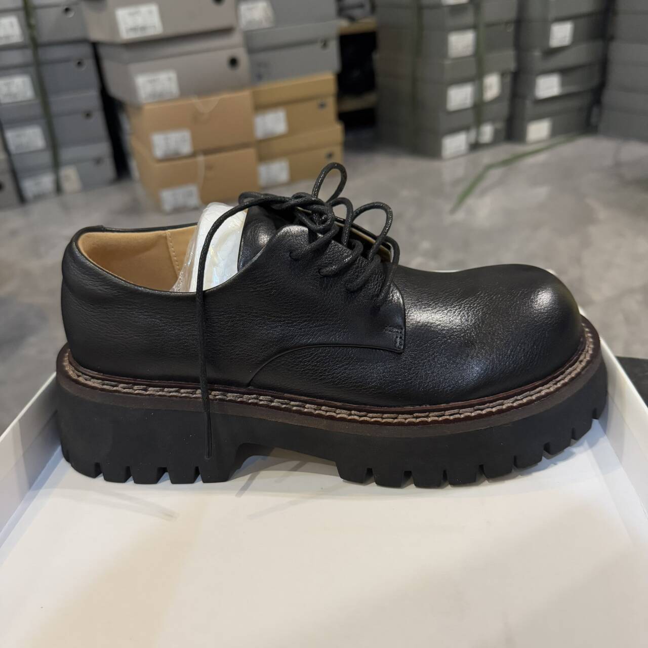 新款英伦风松糕厚底德比鞋