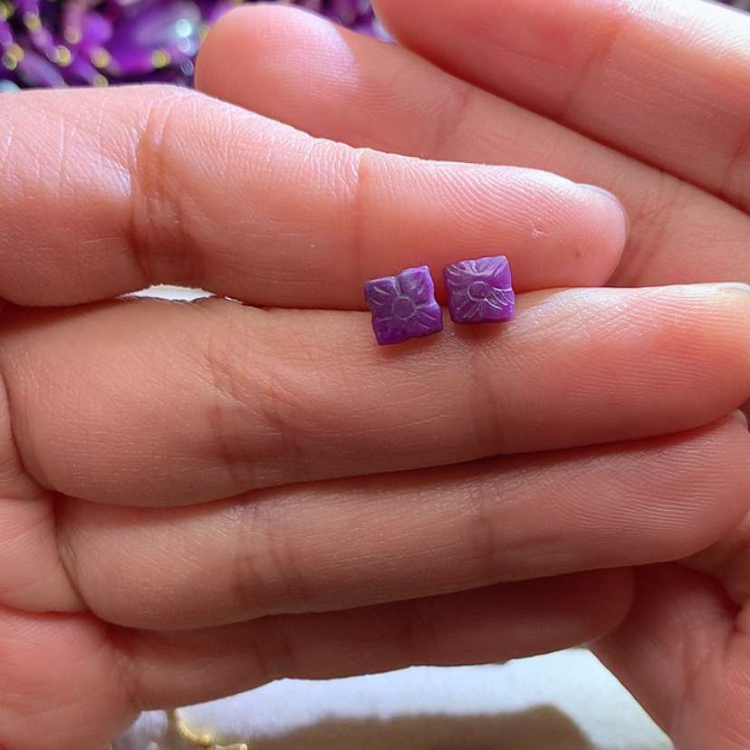 【闪购商品】苏纪石（舒俱来）耳钉银S925镶嵌