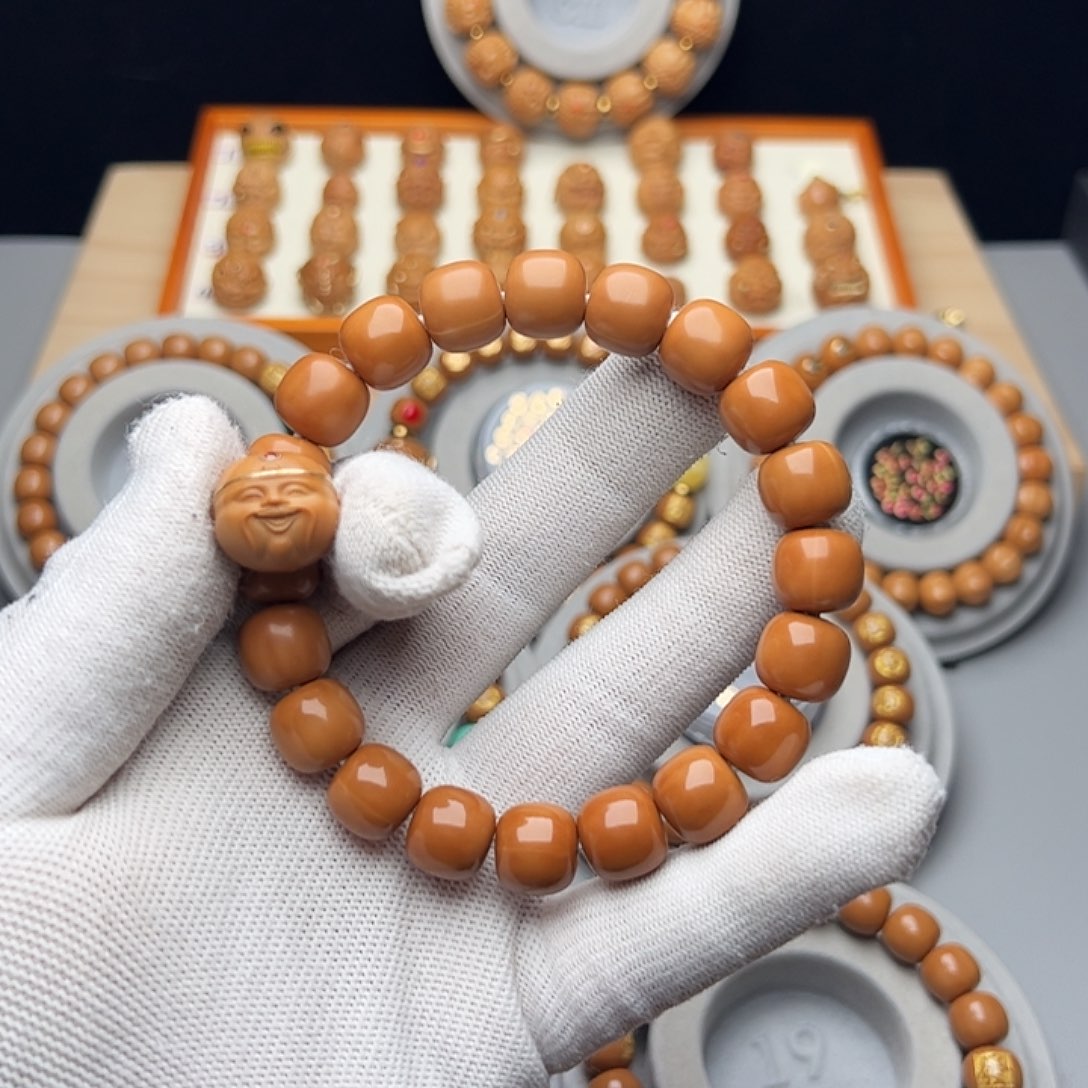 猴头核桃吊坠亮全品老型猴头手串带单珠财神