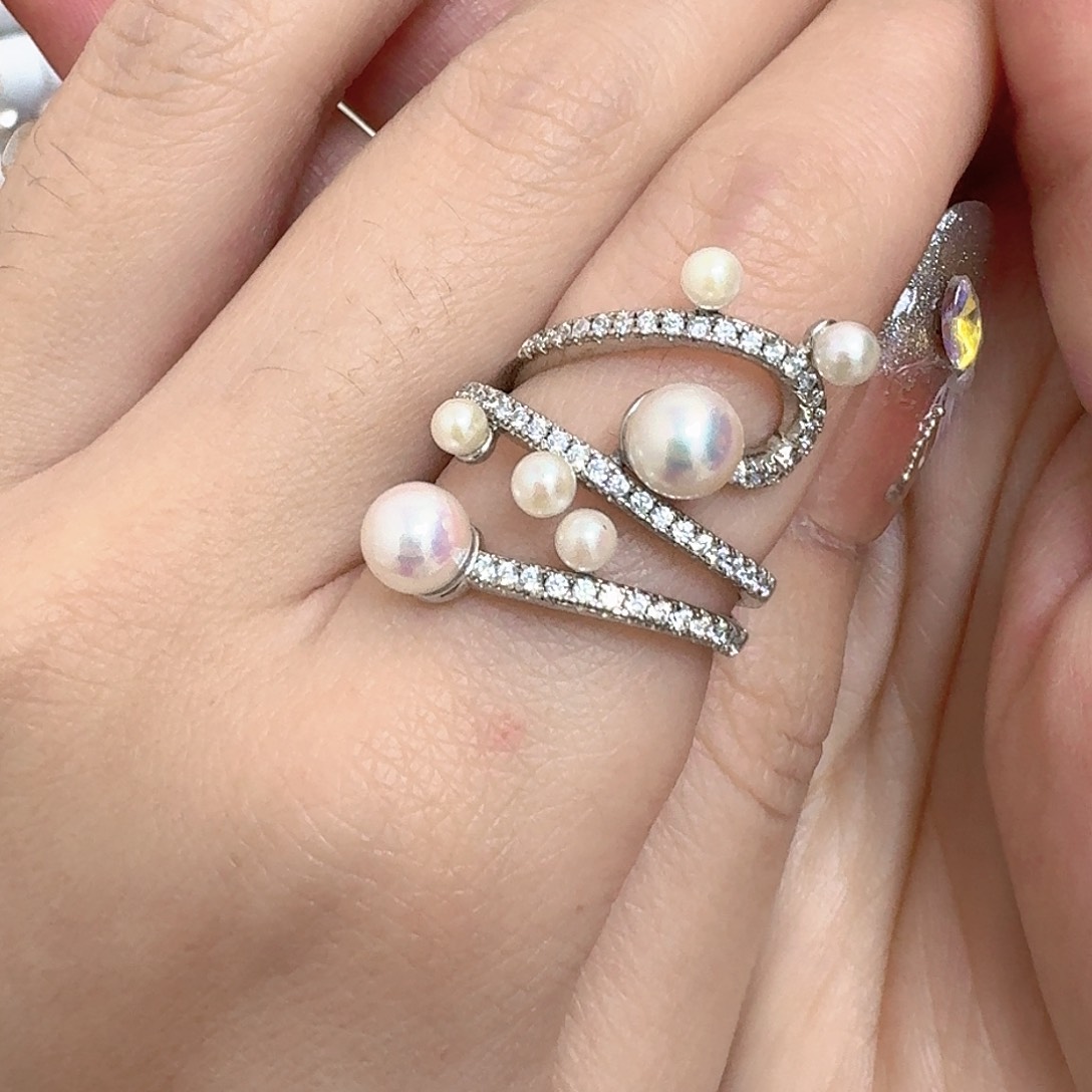 海水珍珠戒指银S925镶嵌