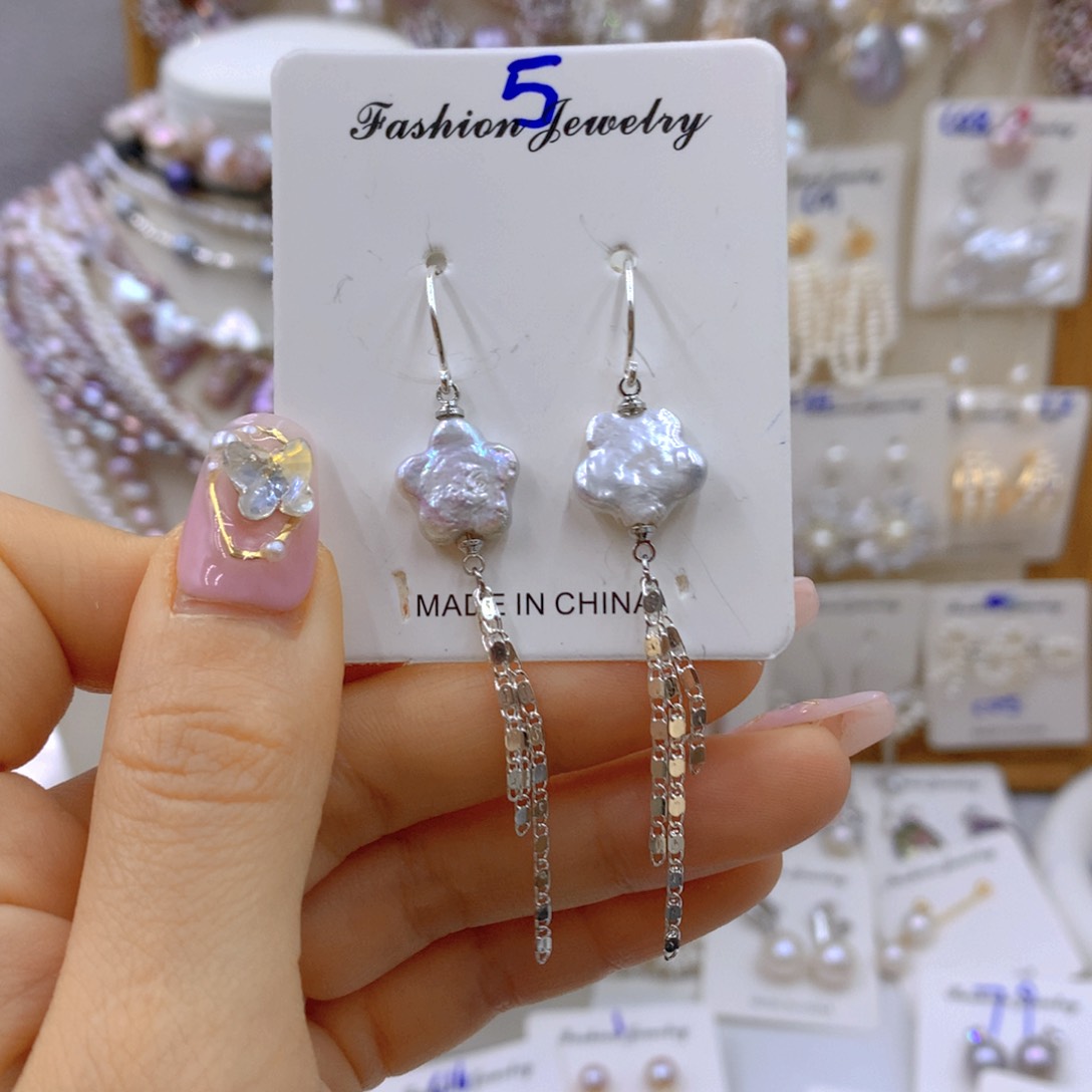 淡水珍珠耳饰银S925镶嵌