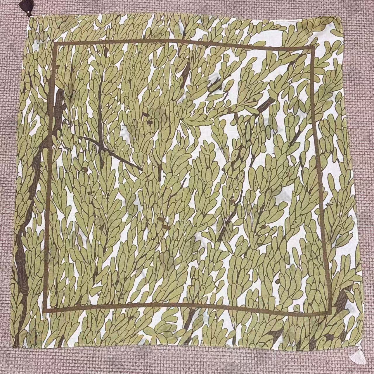 （柳织）新款60*60左右方巾小啾啾围巾