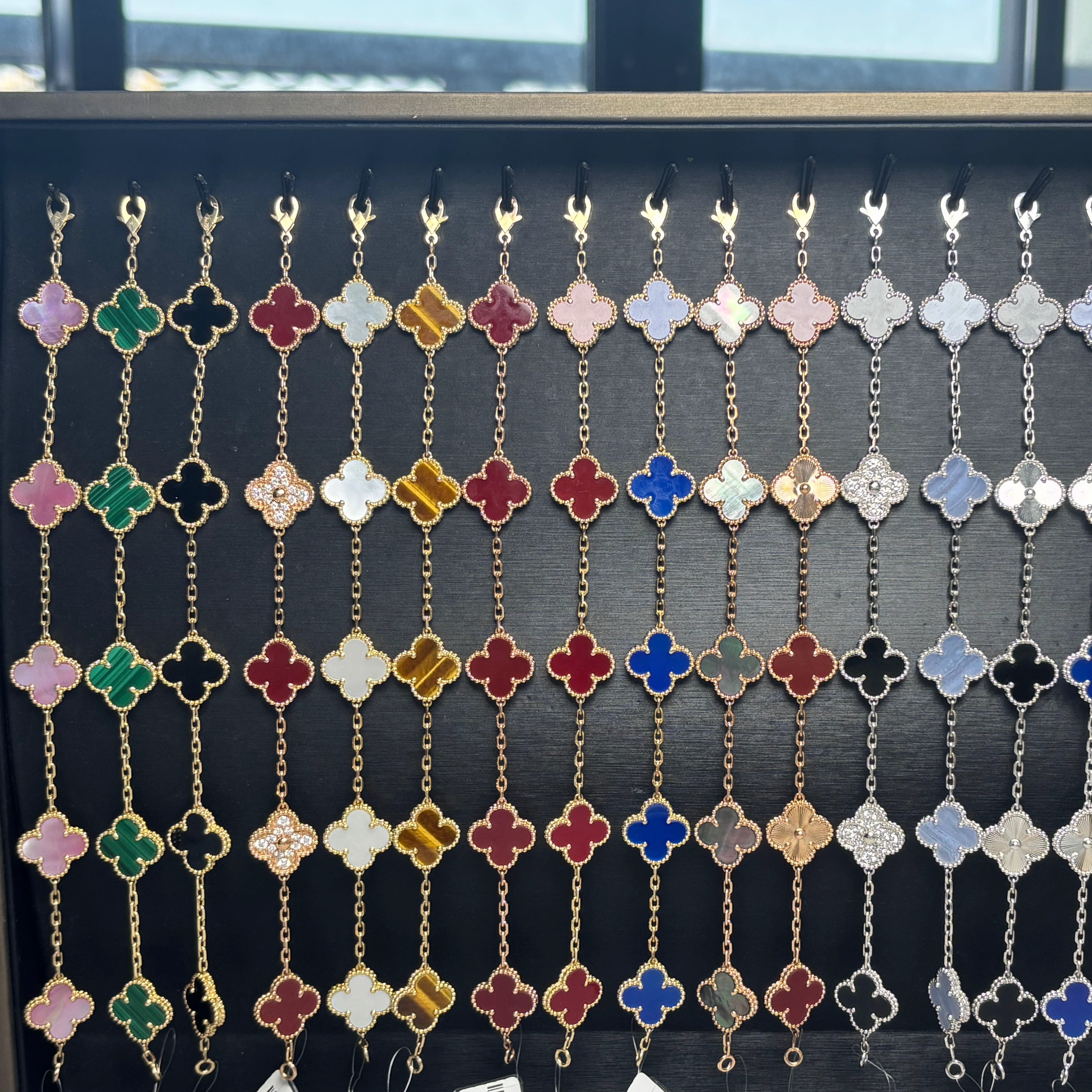 18k金  幸运四叶草五花手链手链CNC精雕工艺