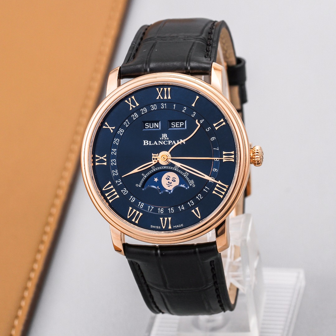 99新 Blancpain 宝珀经典系列君子蓝，6654-3640-55b