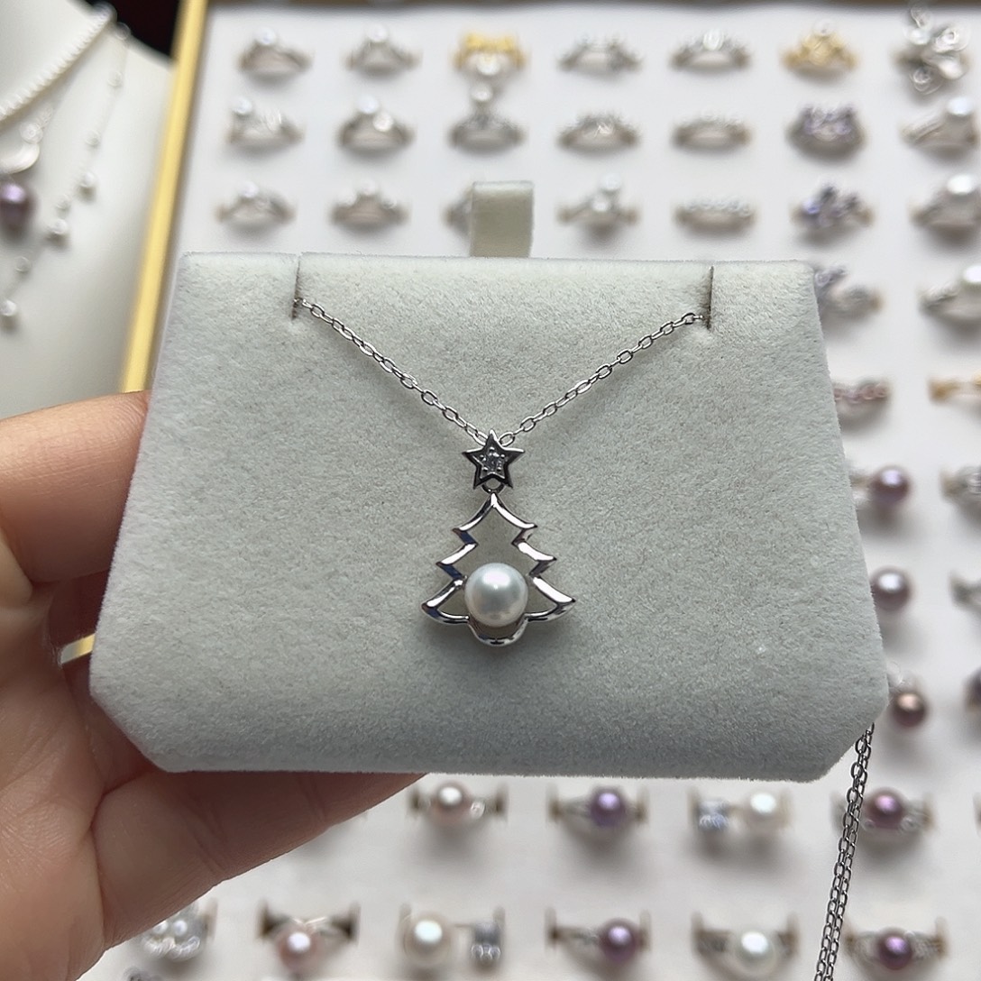 淡水珍珠银S925镶嵌套链