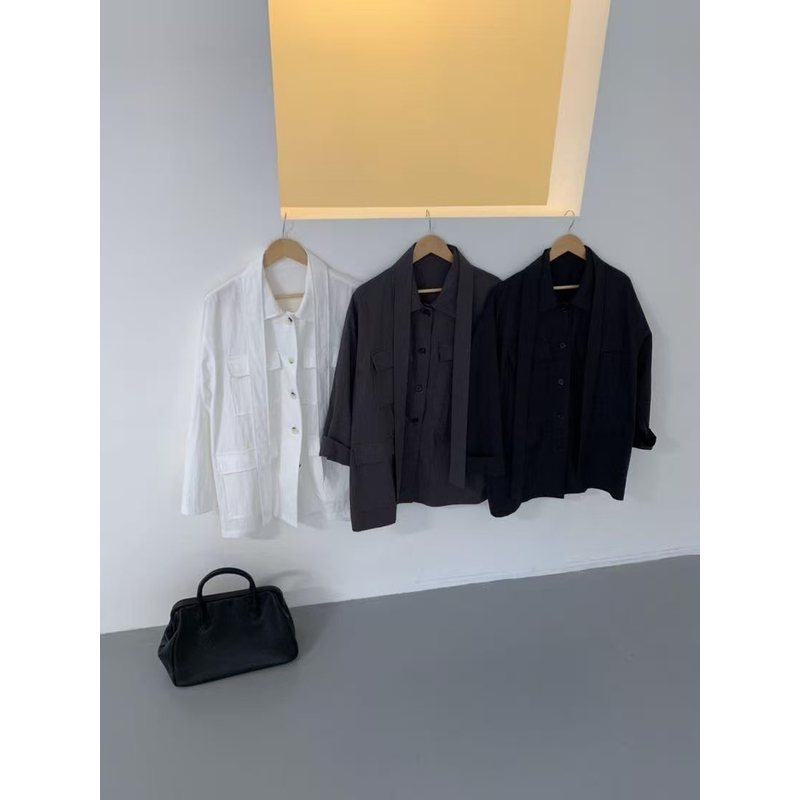 纯色宽松长袖休闲百搭外套W8100 （福利款）