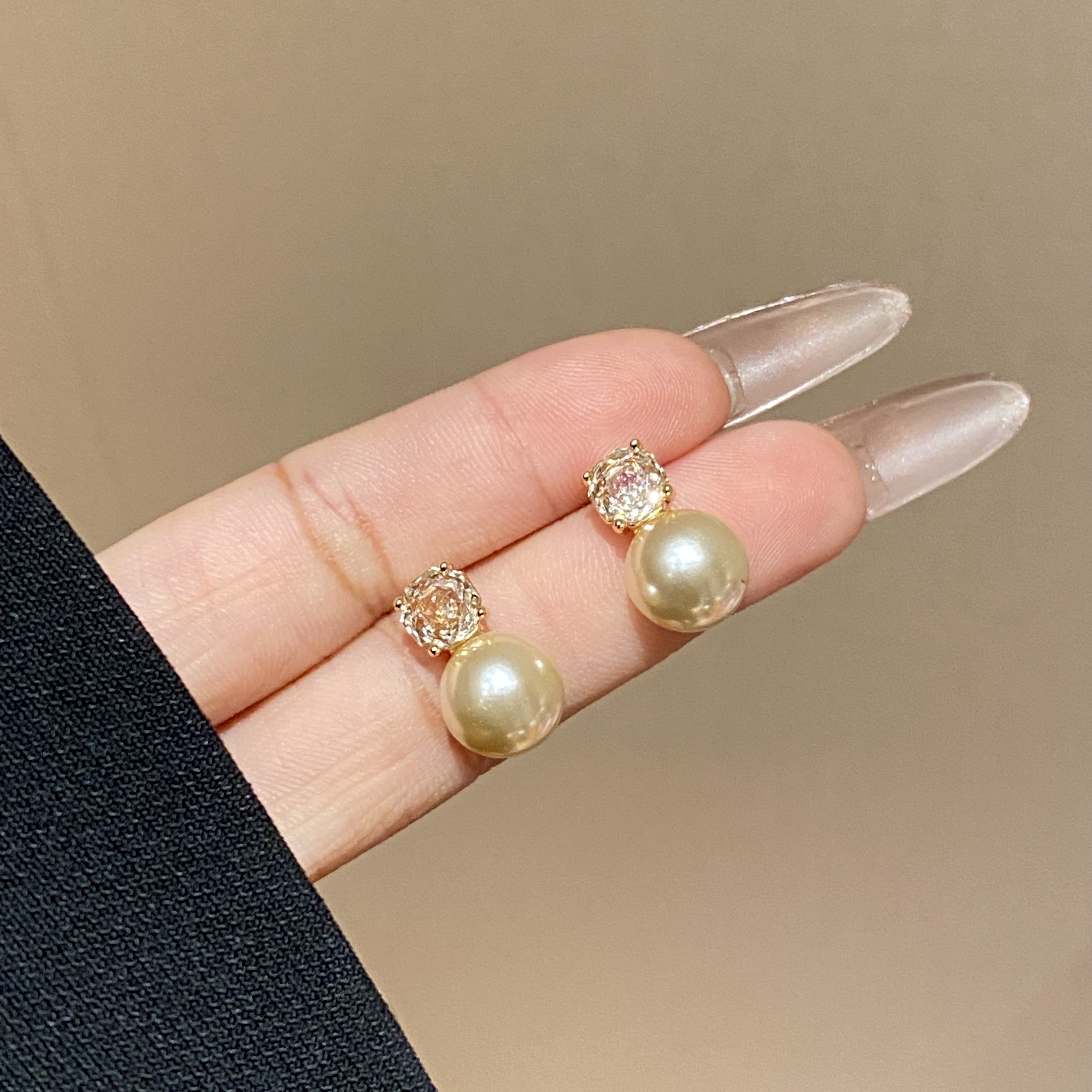 【香槟玫瑰】玫瑰花切气质简约高级感耳钉A3915