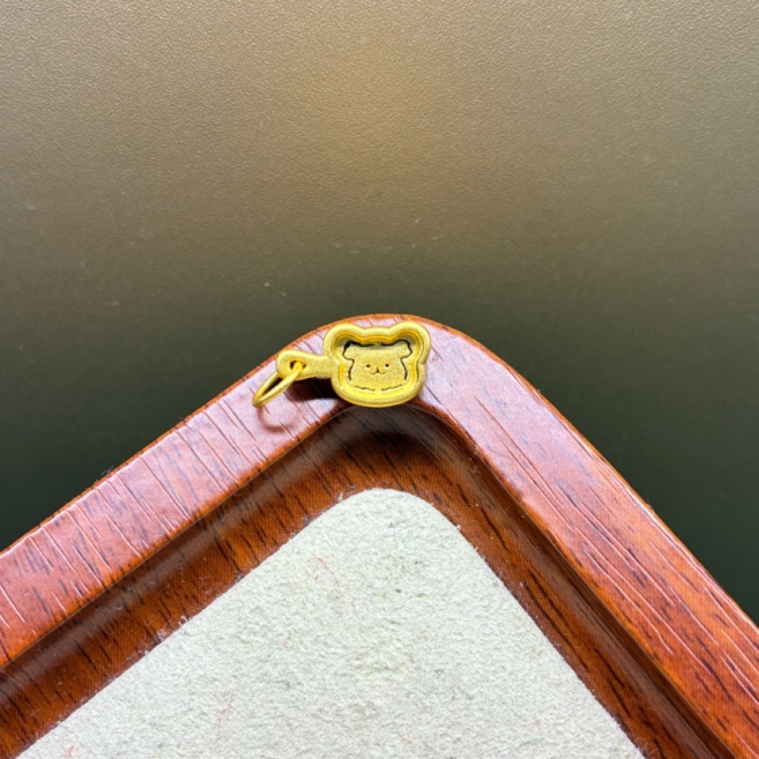 足金999黑色线条小狗锅铲提溜转运珠手串手绳串珠配件