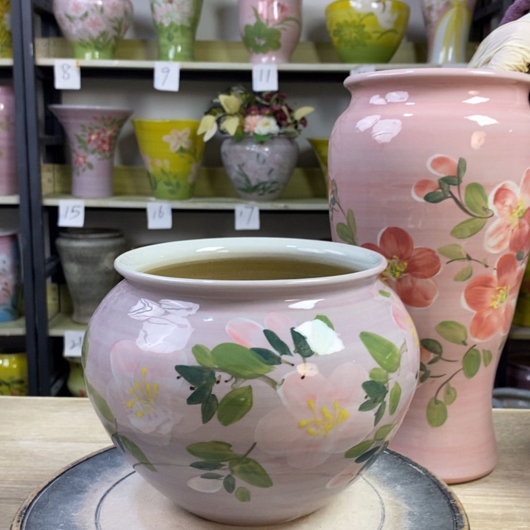 景德镇手工手绘陶瓷花盆