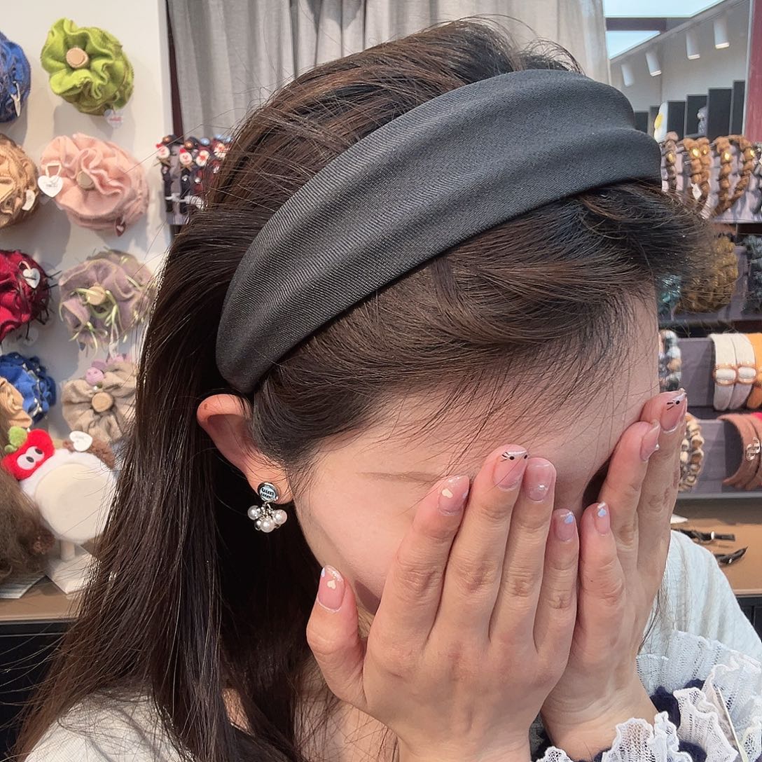 布艺铁合金浅灰发箍