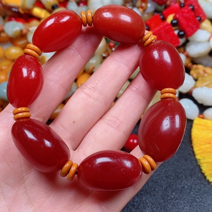 和田玉手链未镶嵌亮*