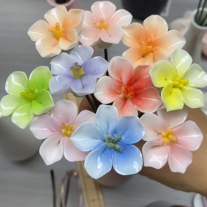 陶瓷陶瓷材料10朵樱花