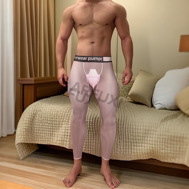 长裤保暖打底内搭裤超薄光运动MP2307全速干纱高弹男透明九分跑步