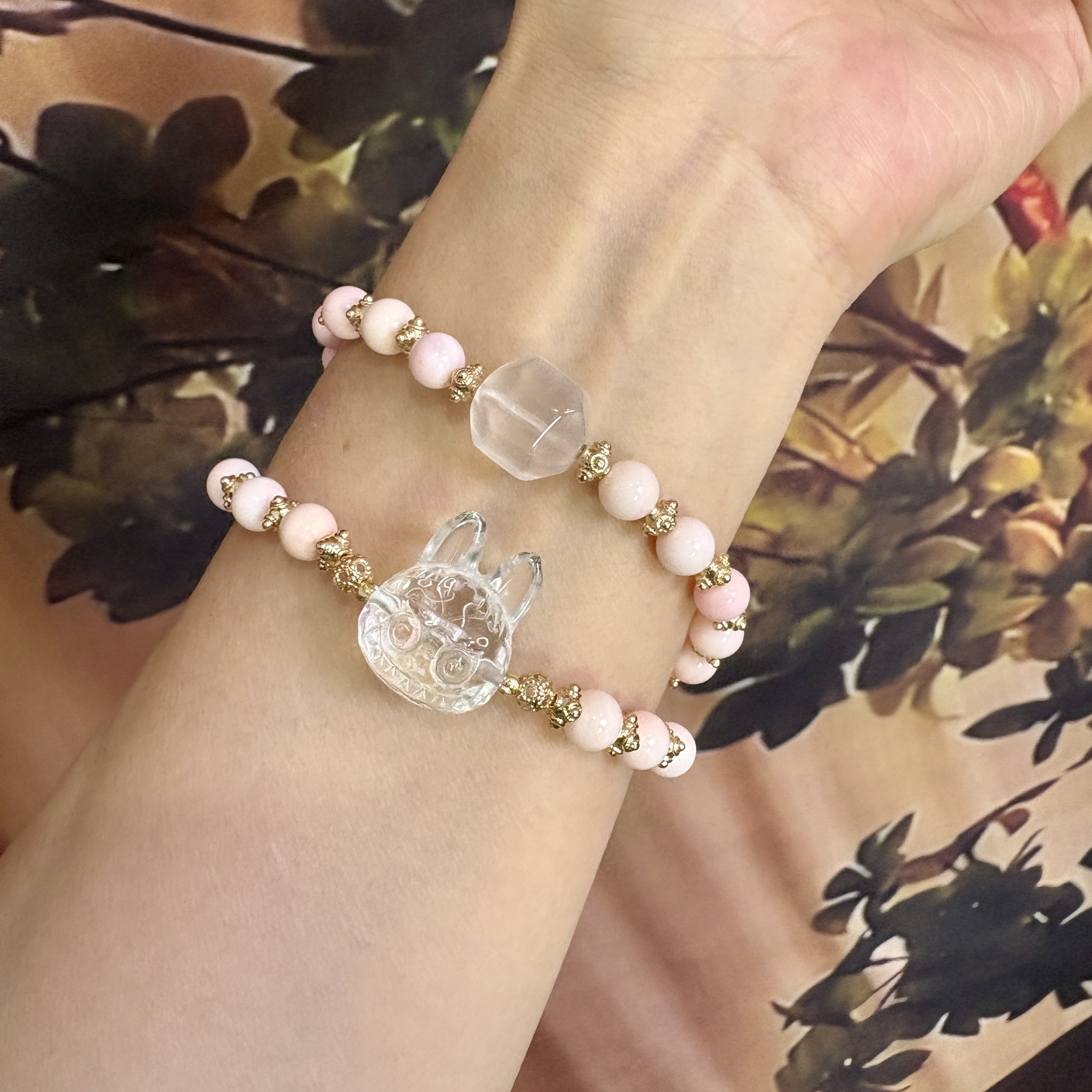 少女心天然白水晶拉布布小众风格设计手串