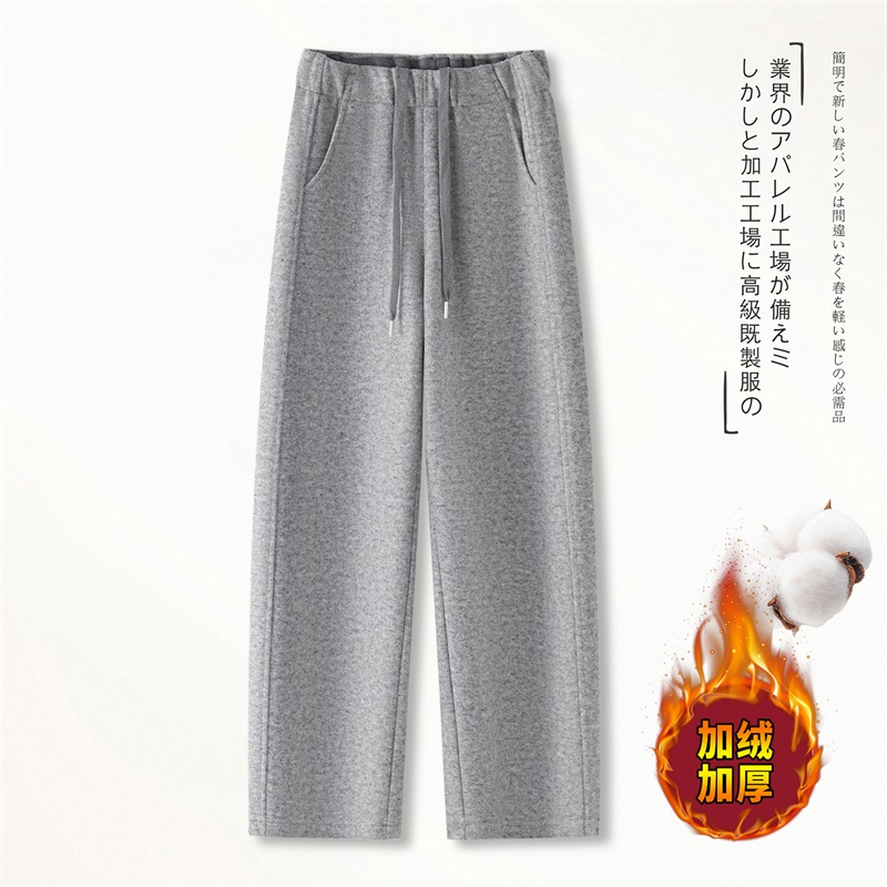 时尚高腰宽松直筒阔腿休闲裤女冬季2025新款慵懒风垂感百搭直筒裤