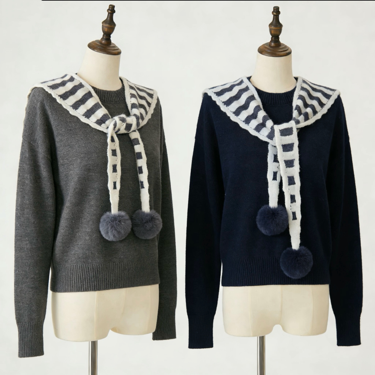 2025秋冬针织条纹毛衣披肩加厚时尚百搭休闲洋气女款