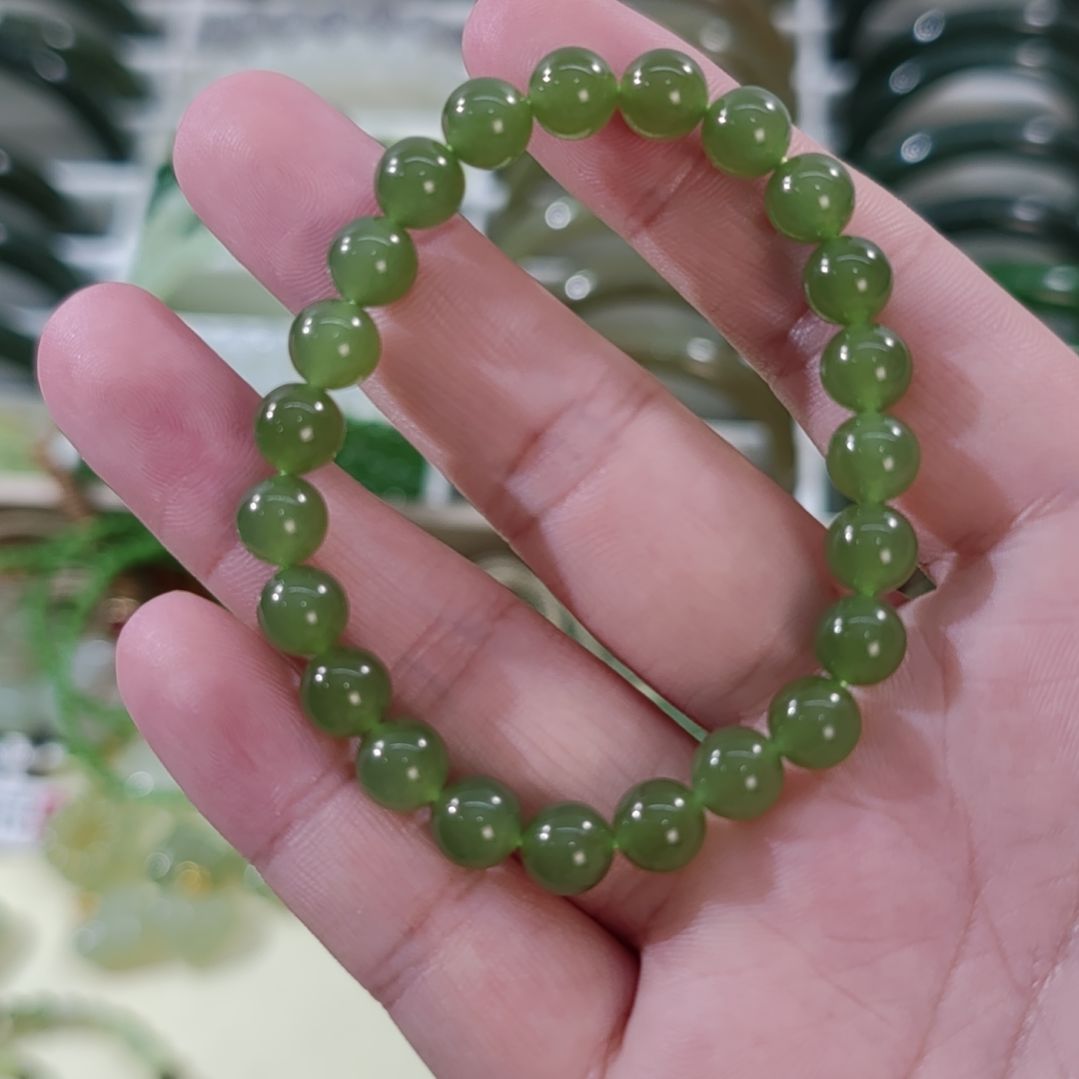 狙***灵和田玉未镶嵌手链卡8精品深晴和田玉手串×1