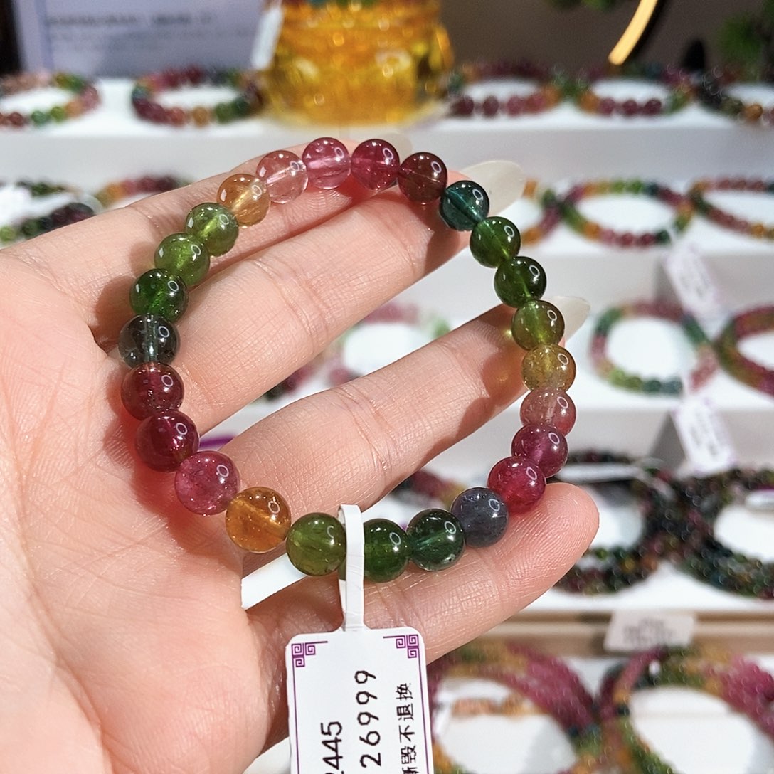 未镶嵌碧玺手链G2445三圈颜色微差