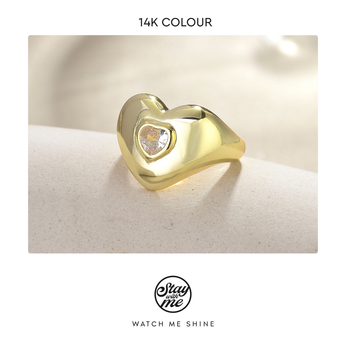 STAY WITH ME 铜合金合成锆石戒指 小众设计k0470戒指