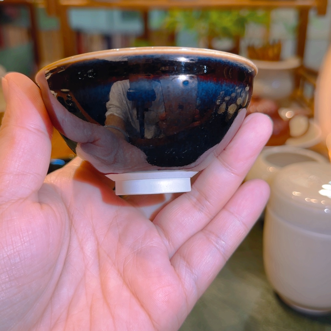 微瑕 黑定束口盏 100cc