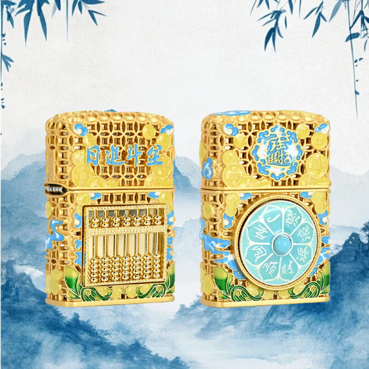 ZORRO佐罗套甲日进斗金算盘转转-金色打火机礼物送男友 无油