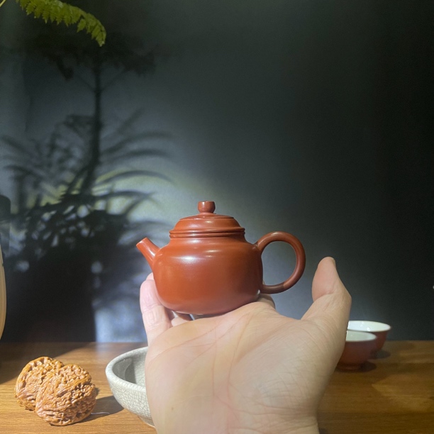 潮州朱泥手拉壶【德钟】功夫茶冲罐三杯茶小品壶家用手制小容量茶壶