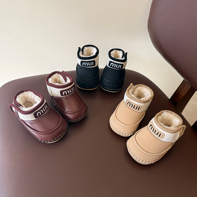 冬季新生婴幼儿0-1岁男女宝宝加绒加厚保暖软底不掉学步前雪地靴3