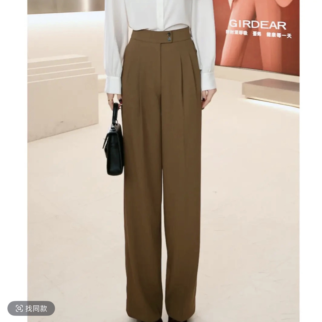 GIRDEAR/哥弟26早春时尚休闲复古显瘦高腰简洁干练西裤110065