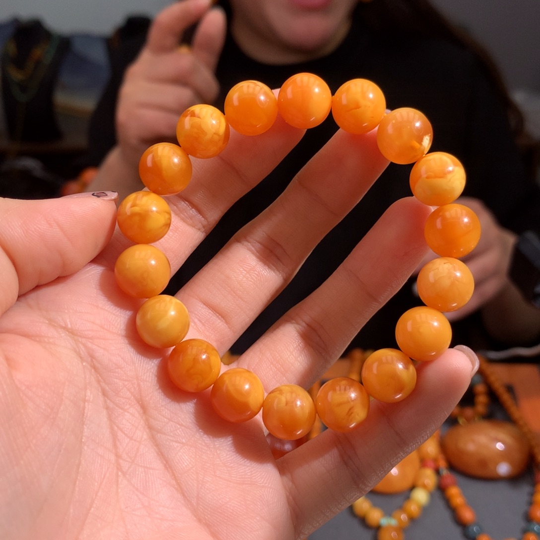 蜜蜡手串未镶嵌天然