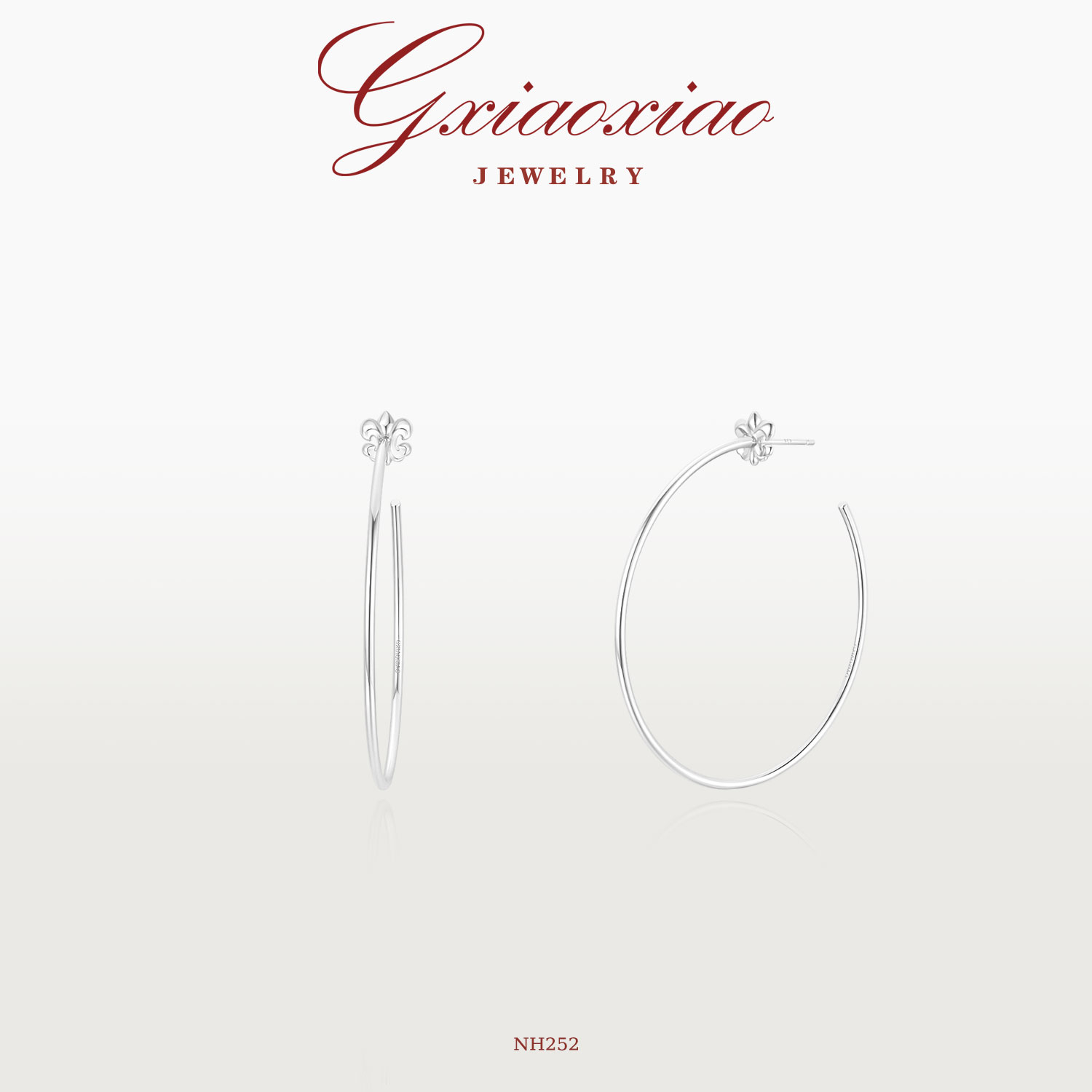 G XIAOXIAO 时尚气质简约百搭鸢尾花大C圈耳环 NH252