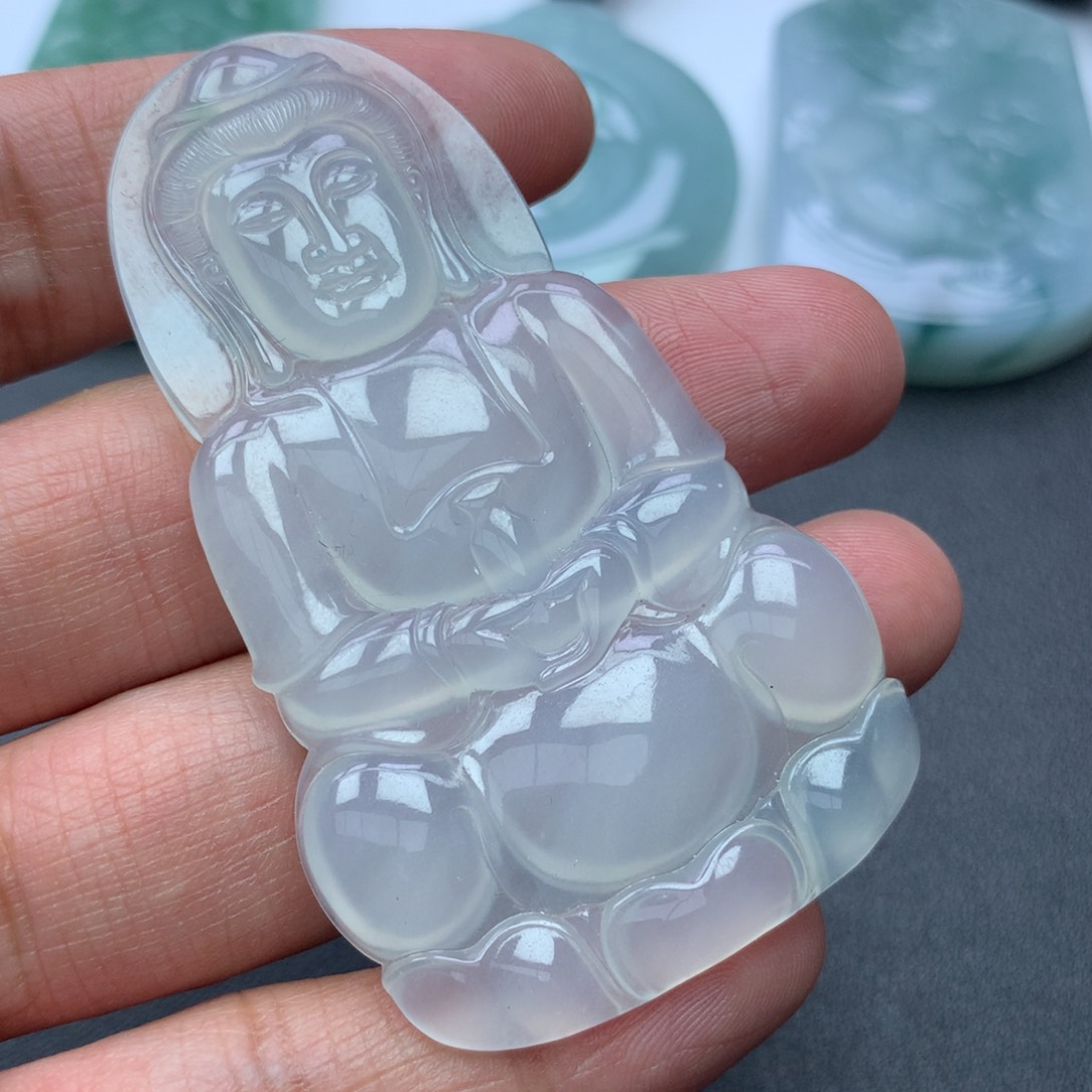 翡翠颈饰未镶嵌缅甸天然A货翡翠