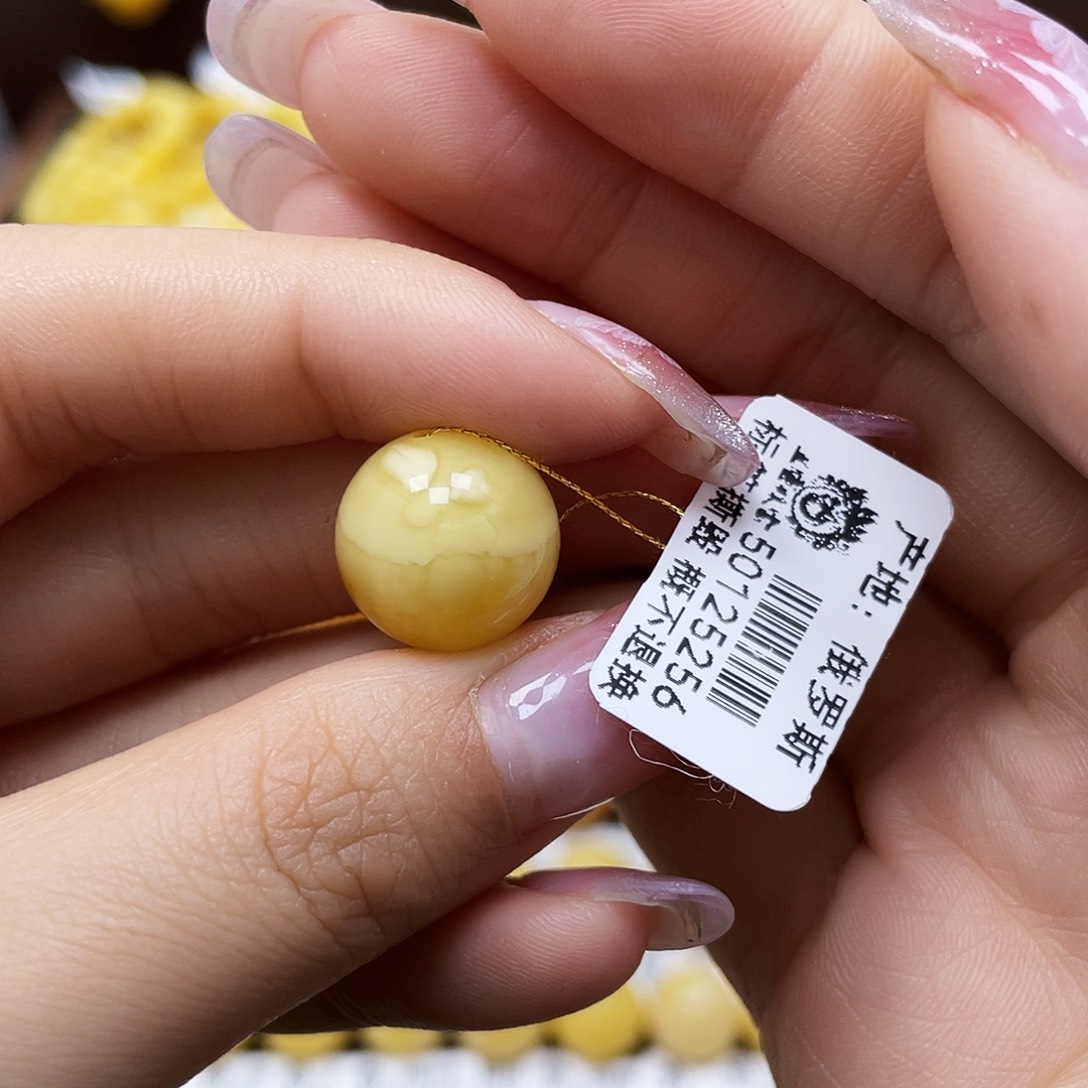 蜜蜡裸石未镶嵌圆珠14.2mm福利