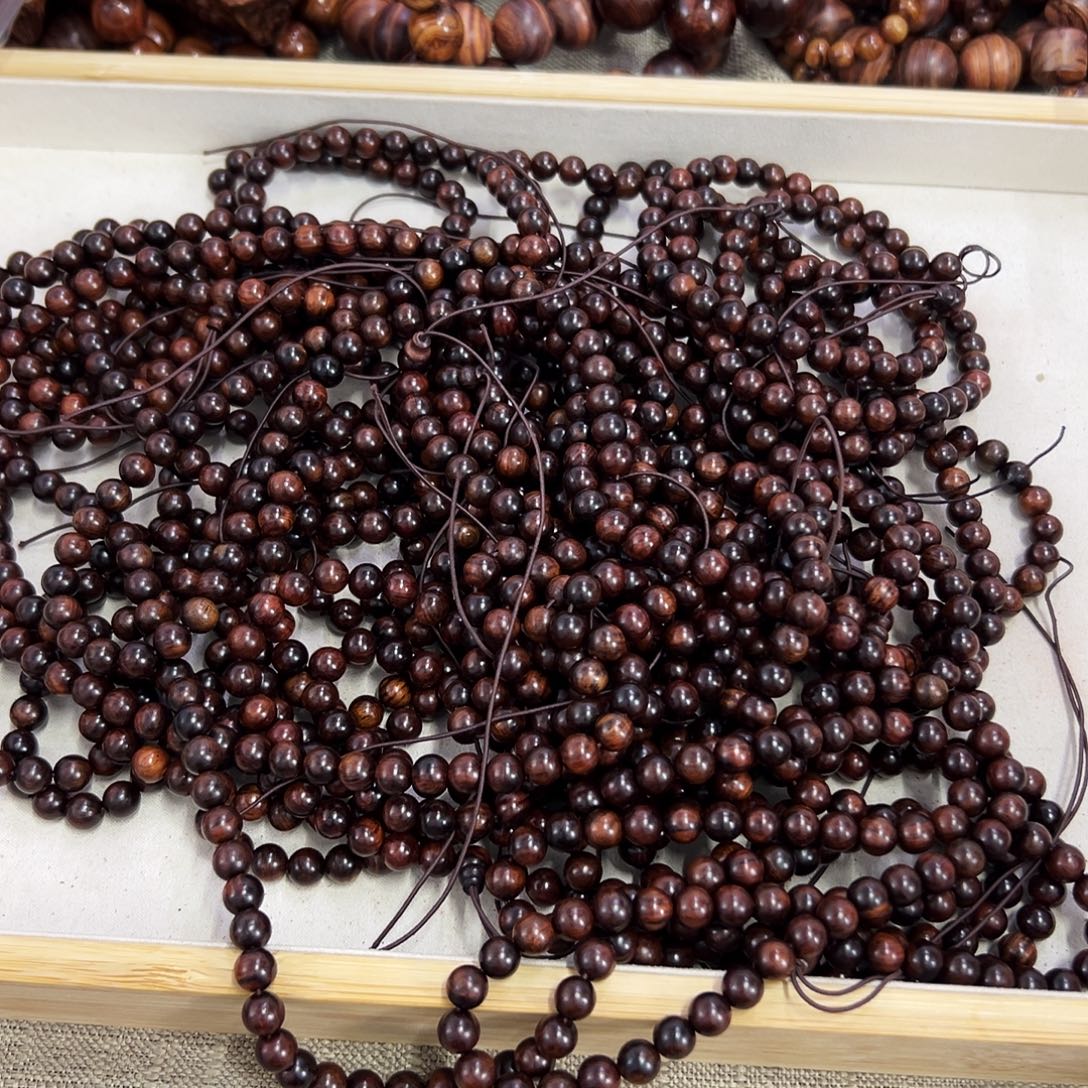 手串/手链黄花梨/降香黄檀8mm圆珠老料长串没弟子珠