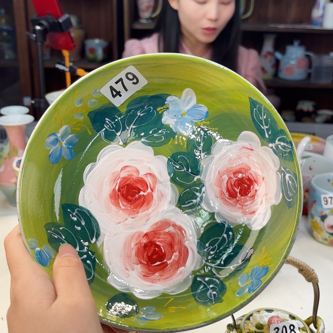 瓷片景德镇手绘高温釉下彩陶瓷茶具