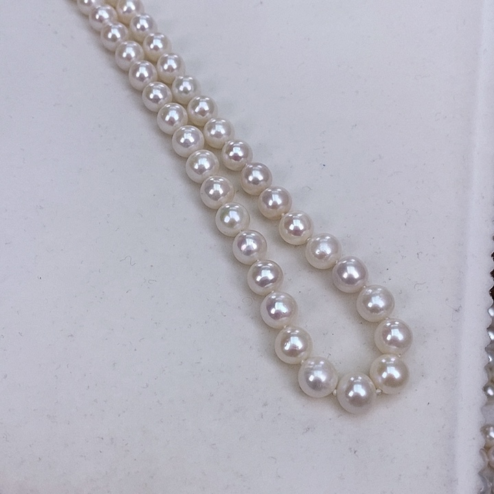 淡水珍珠颈饰银S925镶嵌9左右极强光炫彩珍珠项链