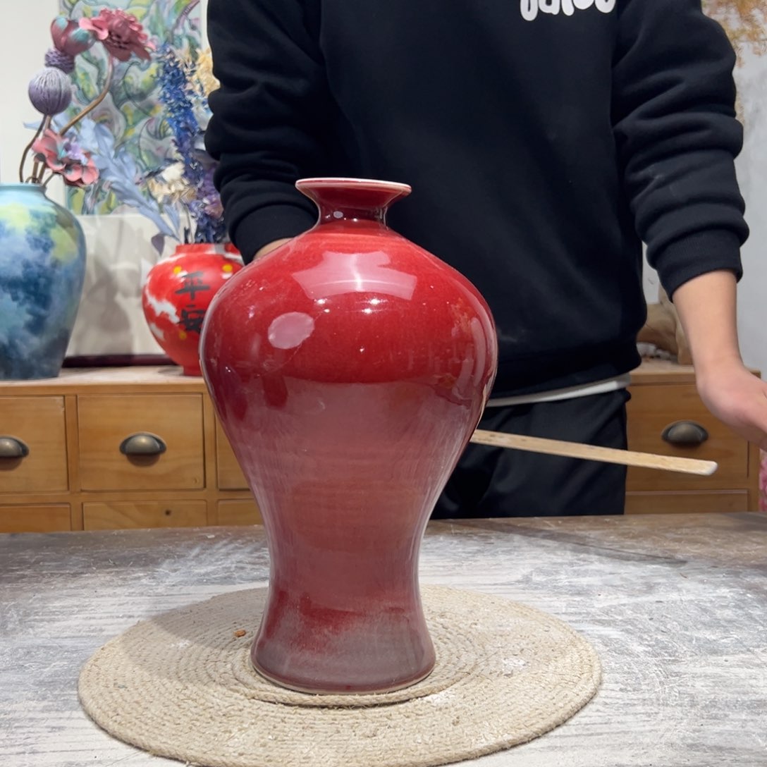 摆件陶瓷花瓶高29口3瑕疵